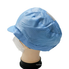 Professional Supplier Comfortable Free Size Stripe Design ESD Antistatic Cap for Cleanroom Wear